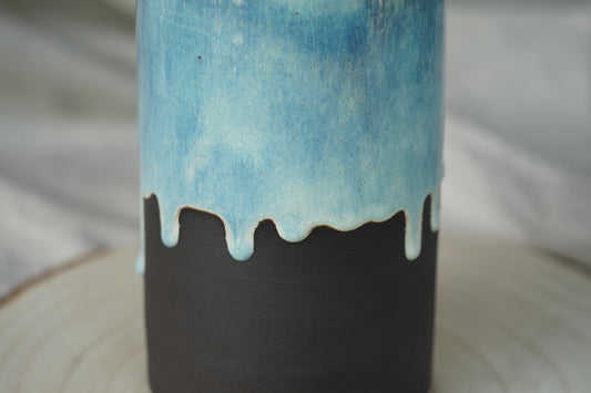 Vase Schwarz Gletscherblau B-Ware