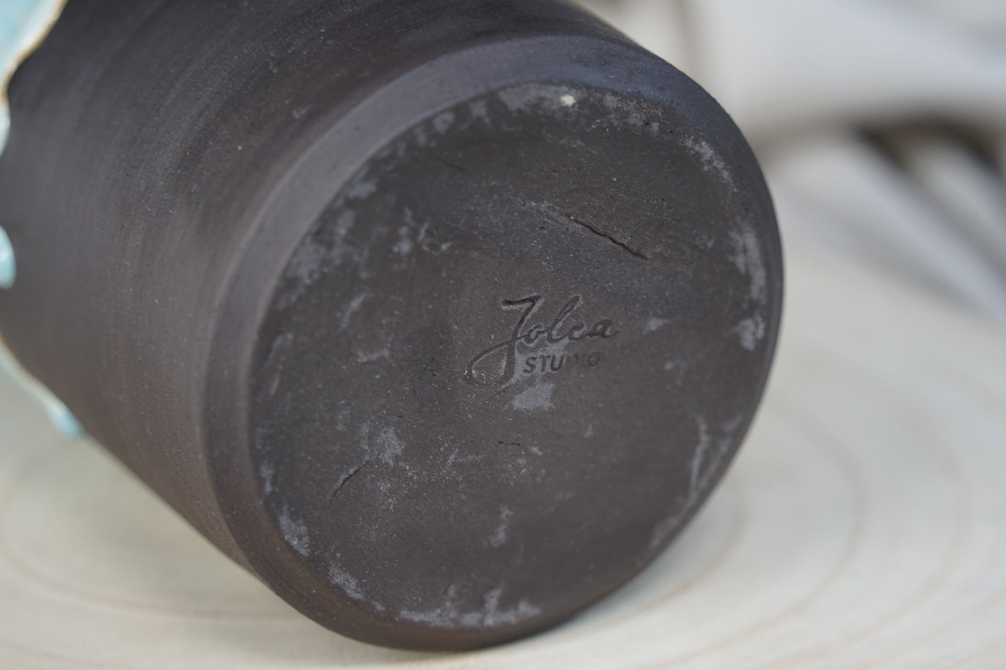 Vase Schwarz Gletscherblau B-Ware