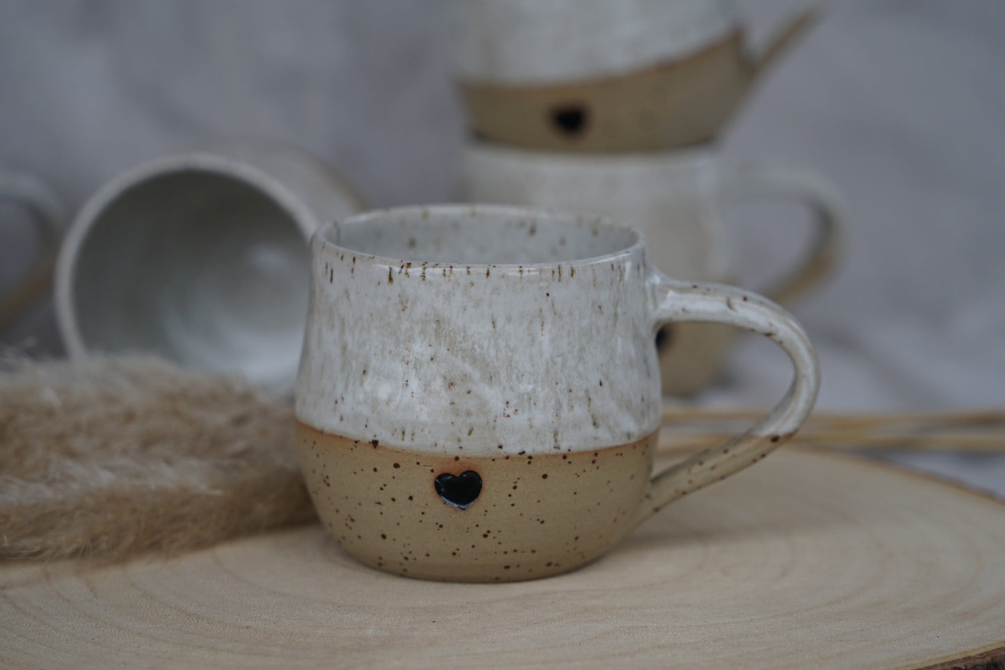 Keramiktasse Kristallweiß Herz