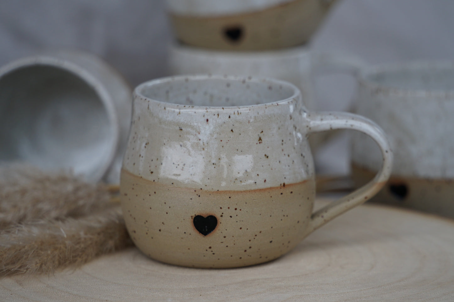 Keramiktasse Kristallweiß Herz