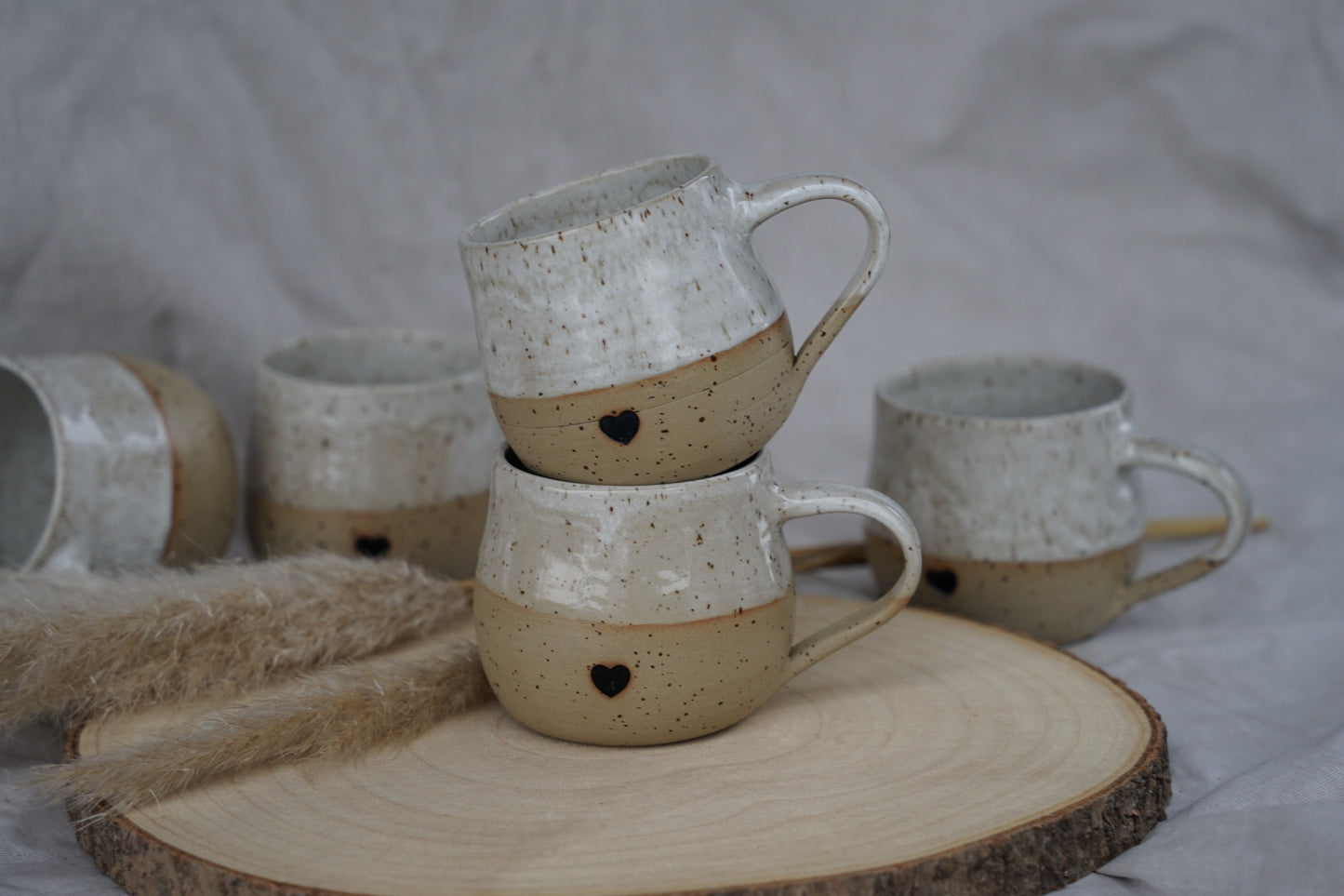 Keramiktasse Kristallweiß Herz